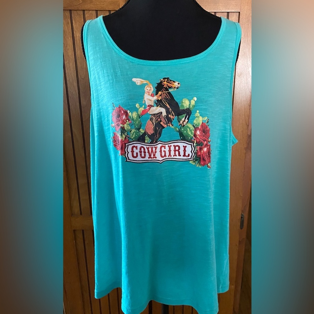 Ariat Blue Cowgirl Tank Top Relaxed Fit